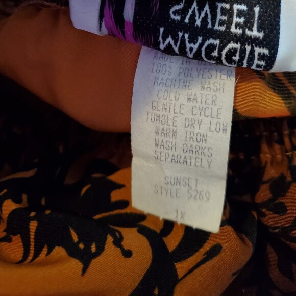 Maggie Sweet Midi length skirt 1X black, brown and gold. - Picture 3 of 4